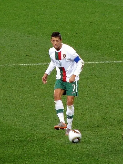 Cristiano Ronaldo scoring goals playing football 