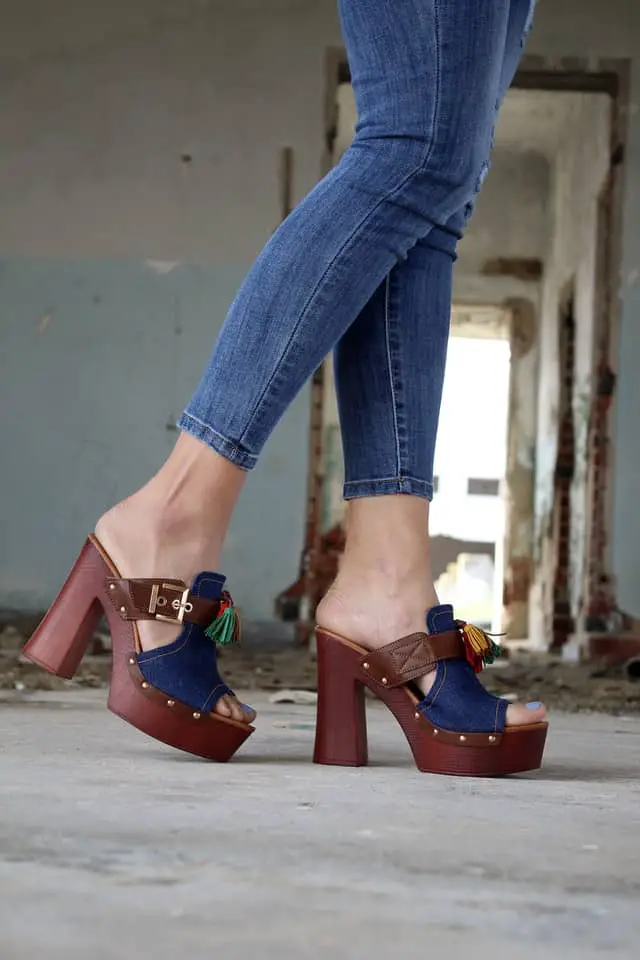 modern stylish clogs with high heels for women