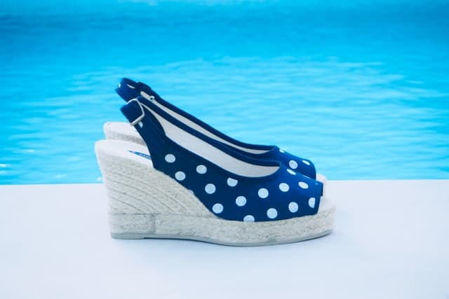 blue wedge heels sandals for women