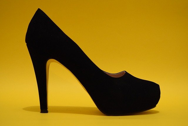 thick black high heels for women with platform